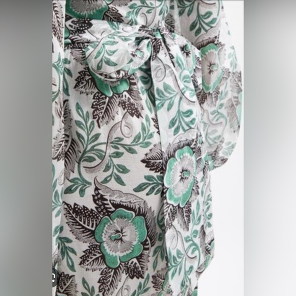 The Vampire's Wife Devastator Floral Cotton Chiffon Maxi Wrap Dress - Picture 3 of 7